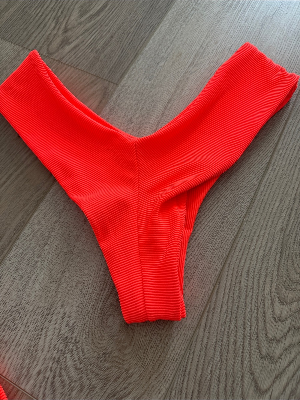 Skatie Vibrant Ribbed Neon Red Bikini Set - Picture 4 of 4